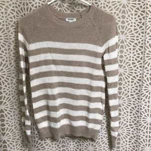 Khaki and White Striped Sweater